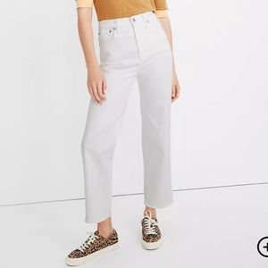 NEW Madewell White Slim Wide-leg Crop Jean 32